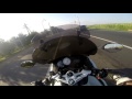 bmw k1300s returning from beach near odessa. overtaking traffic.