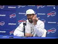 buffalo bills qb josh allen and other players speak to the media