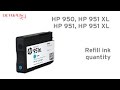 HP 950 HP 951 cartridge - ink quantity for refilling