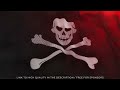 4k 60fps ☠ waving jolly roger pirate flag skull and crossbones. background animation footage loop