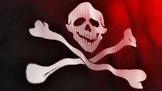 4K 60FPS ☠ Waving Jolly Roger Pirate Flag Skull and Crossbones. Background Animation Footage Loop