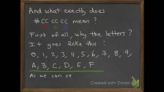 MAT 112: A Real Life Example with Hexadecimal Numbers -- Colors