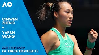 Qinwen Zheng v Yafan Wang Extended Highlights | Australian Open 2024 Third Round