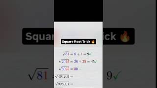 Square root trick 📝📝 #shortsvideo #video #youtubeshorts #viralvideo  #maths #trending #viralshort