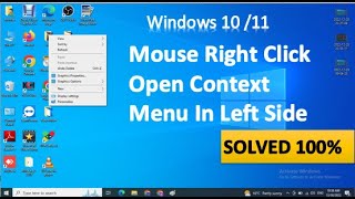 Mouse Right Click Acting Like Left click on Windows 10 | context menu open in left side