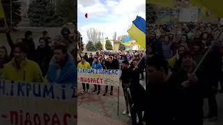 Мітинг проти російської окупації у Новотроїцькому на Херсонщині