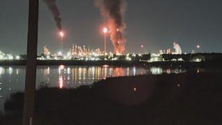 Industrial fire burning in Pasadena near Bay Area Boulevard, La Porte OEM says