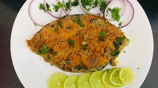 SURMAI FISH FRY RECIPE | SURMAI TAWA FRY | CRISPY RAWA SURMAI FRY RECIPE