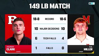 149 LBS: Maryland's Kal Miller vs. Rutgers' Andrew Clark | Big Ten Wrestling | 02/07/2025