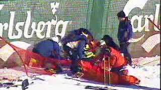 Alpine Skiing - 2003 - Women's Downhill - Reccia crash in St. Moritz