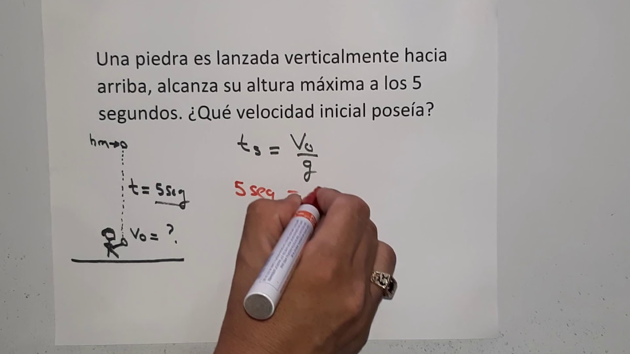 Una Piedra Es Lanzada Verticalmente Hacia Arriba, Alcanza Su Altura ...