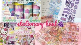 cute stickers💜 unboxing + hello kitty + washi tape + blue stickers+ pink stickers