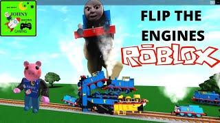 Johny Shows Roblox Train Crash Thomas \u0026 Friends Flip The Engines Train Toy Game