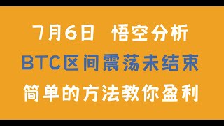 7月6日  悟空分析BTC区间震荡未结束简单的方法教你盈利