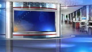 free virtual set vizrt news studio blue HD