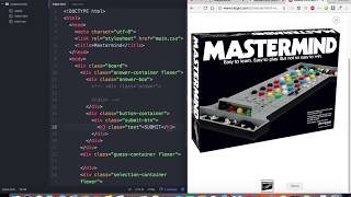 HTML CSS JavaScript jQuery Project based Tutorial - Mastermind board Game, Part 2