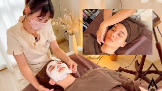 ASMR Japanese Tansan Facial treatment by Endosan in Tokyo, Japan (soft spoken)