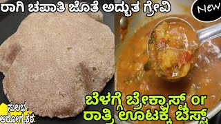 ಊಟಕ್ಕೂ ಸೂಪರ್,ಬ್ರೇಕ್ಫಾಸ್ಟ್ ಗು ಸೂಪರ್,ರಾಗಿ ಚಪಾತಿ ಸುಲಭವಾಗಿ ಮಾಡಿ,ಜೊತೆ ಆಲೂಕೂರ್ಮ ಇದ್ರೆ ಸ್ವರ್ಗ|Raagi chapati