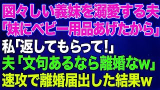 【スカッとする話】図々しい義妹を溺愛する夫「妹が欲しがってたベビー用品あげたから」私「返してもらって！」夫「は？文句言うなら離婚なw」→その後、私は速攻で離婚届を提出した結果w【修羅場】