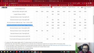 Rejoice! Asus added 3 years ADP options at 3k