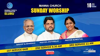 Sunday 2nd Service Live || Manna Church, Eluru || Pastor M. Jyothi Raju  || Live || 10 - 11  - 2024