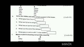 #LRP END TERM EXAM CLASS 6TH ENGLISH  QUESTION