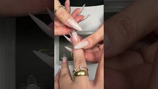 Clear ￼structured gel ￼ almond dual form nail extensions snaps #nails