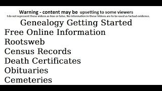 Genealogy Getting Started Census, Death Certificates, Obituaries, Free Online Information, Rootsweb