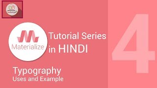 Materialize css tutorial in hindi - Typography