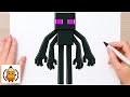 How To Draw Mutant Enderman | Minecraft 