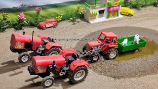Mini tractor transporting|Radha Krishna Trolly |diy tractor making| tractor framar@toysforkhenla#6k