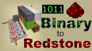 Compact 4-bit Binary to Redstone Decoder in Minecraft