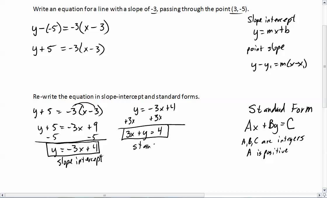 Rewriting Equations In Slope Intercept Form Tessshebaylo