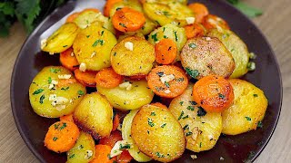 A quick and easy side dish! Butter garlic potatoes \u0026 carrots.