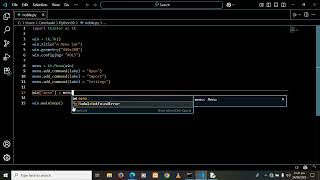 How to add a menu and menu items to tkinter window