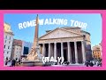 Rome Walking Tour, Piazza Navona, Trevi Fountain, Agrippa’s Pantheon and more | Italy | 4K | ASMR ⛲