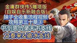 【完成书剑恩仇录谭树支线 文泰来\u0026骆冰支线】金庸群侠传5雕塔版自娱自乐三界合一版妹子全收集流程视频攻略第三十章③