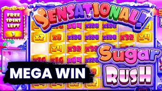 HUGE WIN On SUGAR RUSH  (2 Retriggers) | Pragmatic Play Slot ($0.20 Bet)