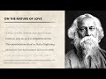 on the nature of love rabindranath tagore poem