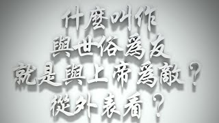 ＃什麼叫作與世俗為友就是與上帝為敵❓從外表看嗎❓（雅各書要理問答 第527問）