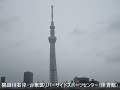 雲の流れが早い東京スカイツリー