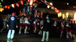 七尾祇園祭（東の奉燈）2012　大地主神社のかがり火の周りを乱舞