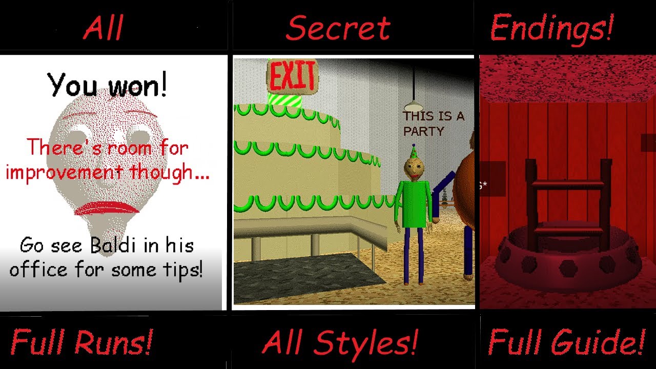 (Guide) Baldi's Basics Classic Remastered: All Secret Endings | Tips ...