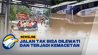 Jalan Lintas Muara Enim-Palembang Terlanda Banjir 1 Meter