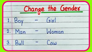 Change the gender in English Grammar | Masculine and Feminine Gender | 20 Gender