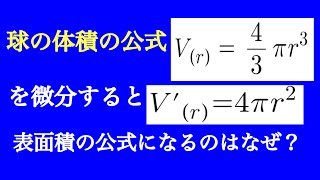 東大数学科が解説！球の体積の公式を微分すると面積公式になるのはなぜ？