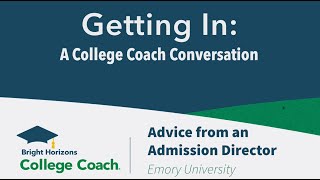 Advice from an Admission Director: Emory University (#GettingInPodcast / 1-16-25 / Segments 1-2)