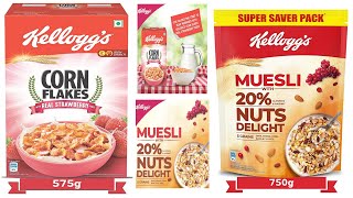 Kellogg's (Muesli with 20% Nuts Delight \u0026 Cornflakes with Real Strawberry)