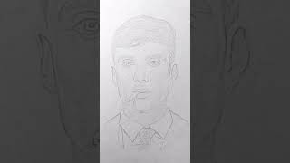 Peaky Blinders Tommy Shelby How to draw a portrait ? #shorts #portrait #drawing Chiaroscuro painting