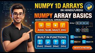 NumPy 1D Array Operations & Functions 🔥 | Python Tutorial for Beginners